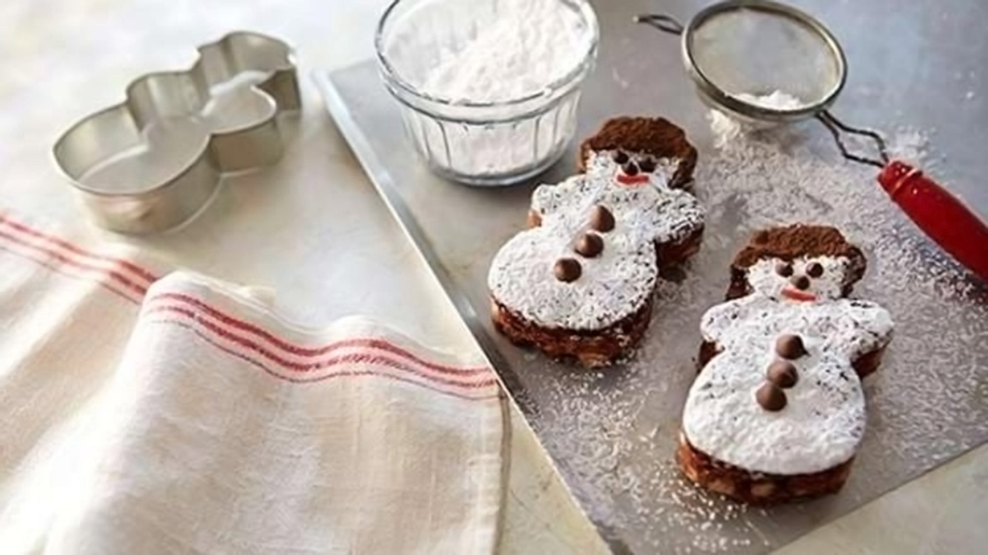 winter wonderland snowmen brownies