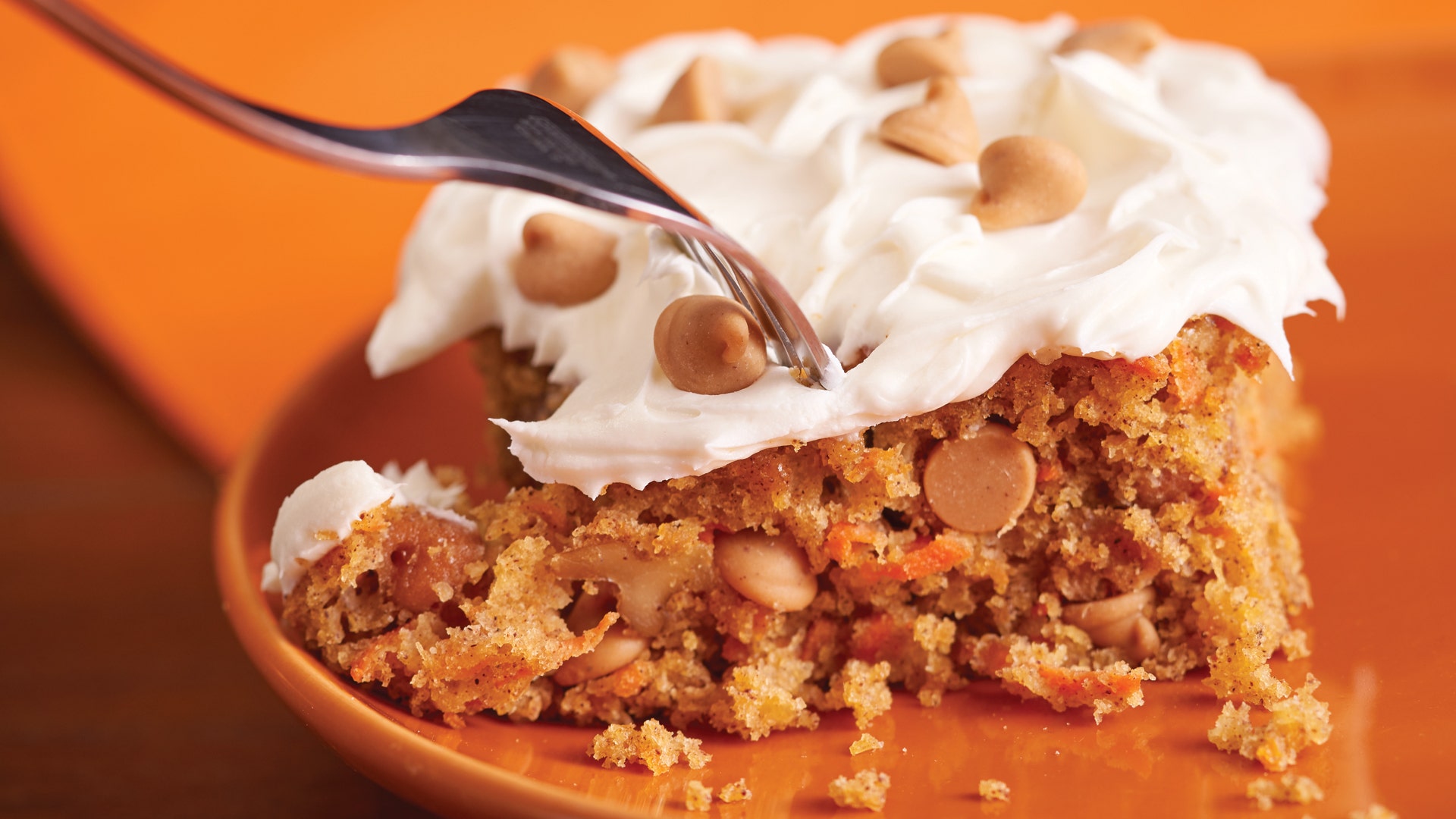easy mouthwatering carrot cake with reeses peanut butter chips
