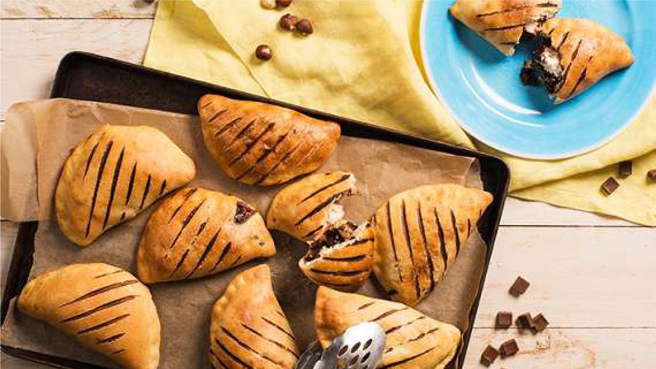 Grilled Chocolate Hazelnut and Ricotta Calzones