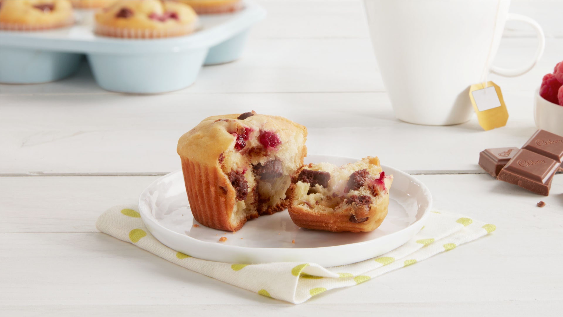 chocolate and raspberry muffins