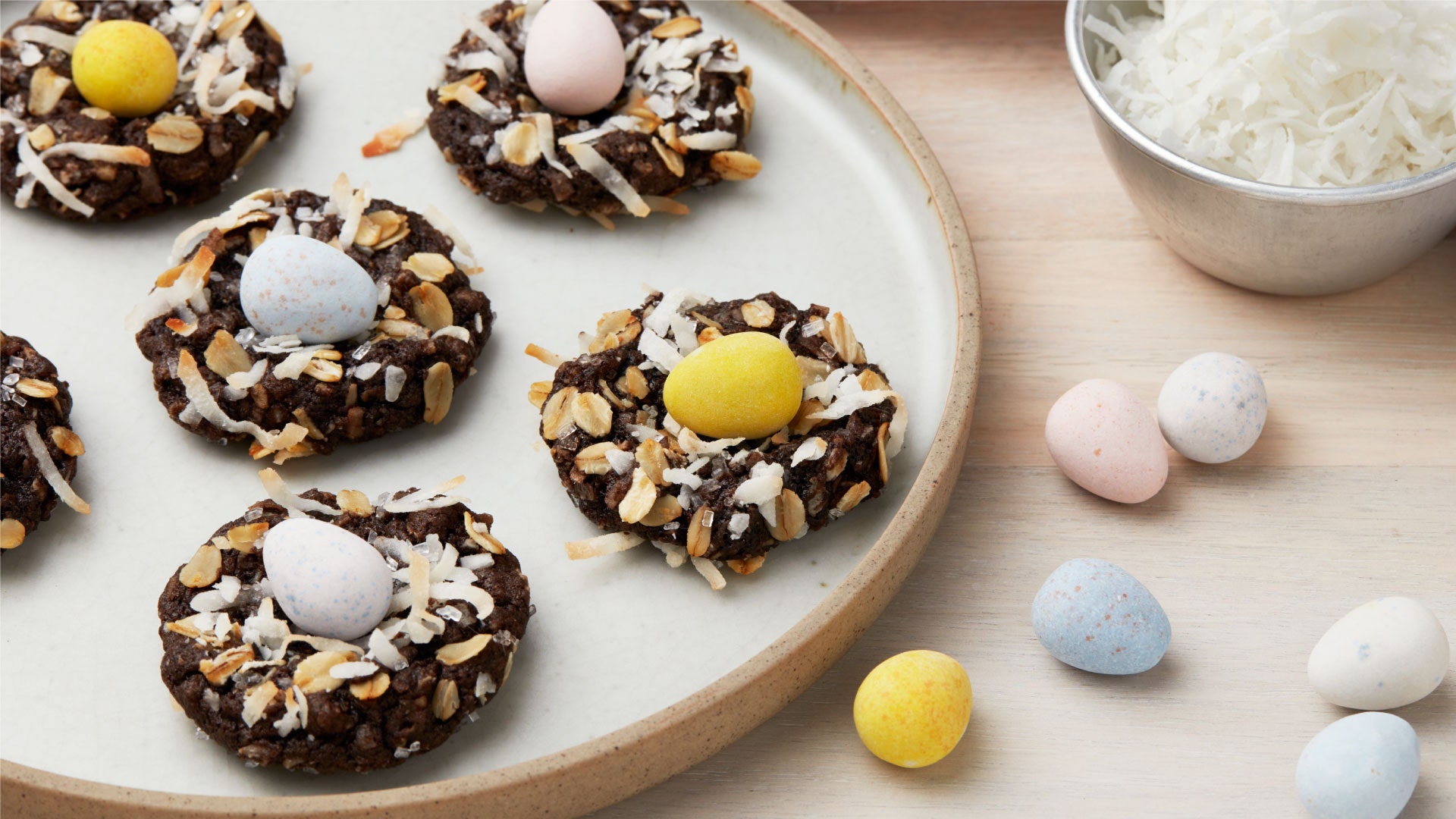 Cocoa-Coconut Oatmeal Nests