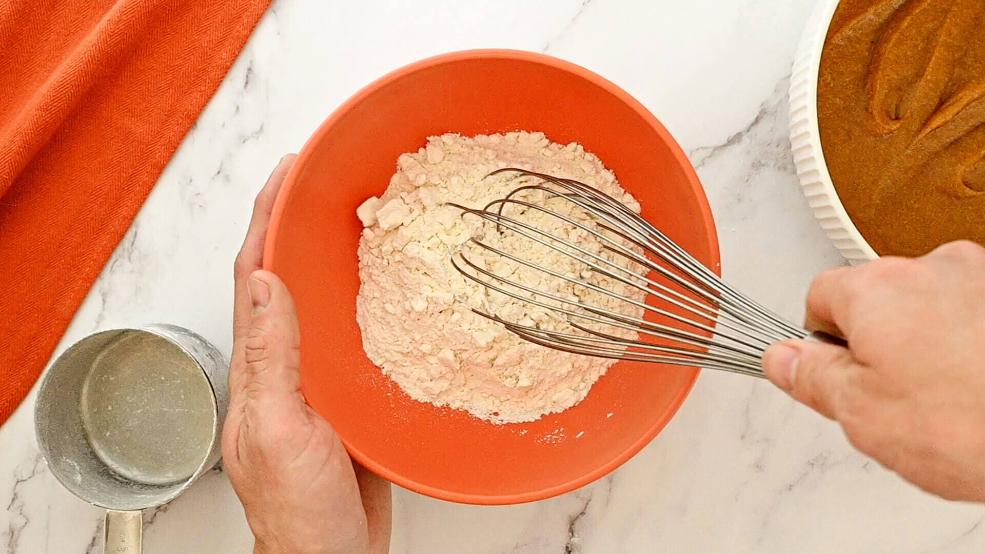 dry ingredients added to mixing bowl
