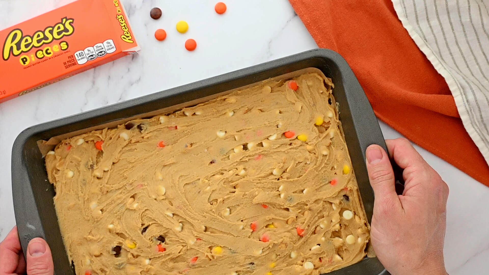 batter spread into pan