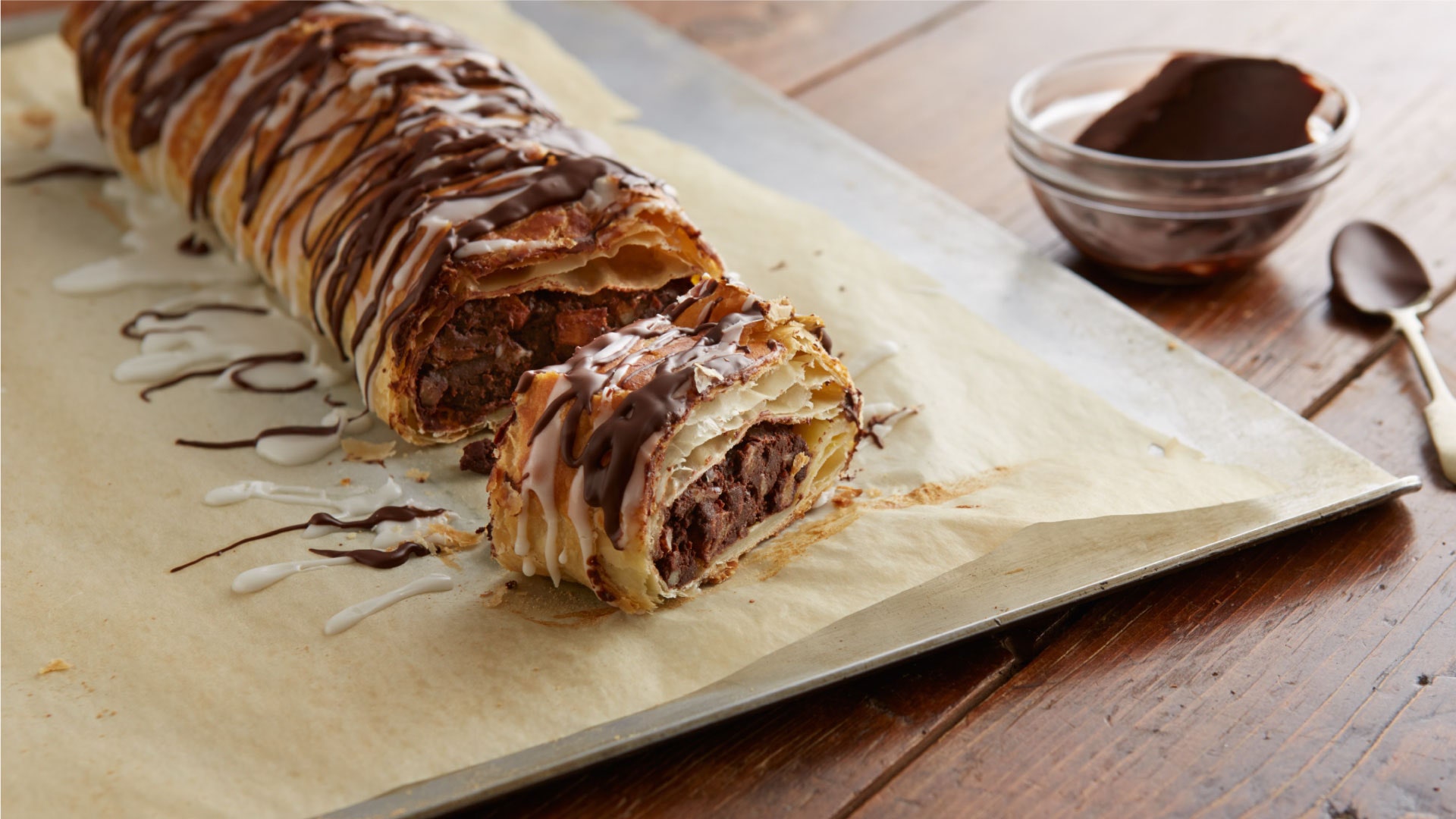 Chocolate Nut Apple Strudel