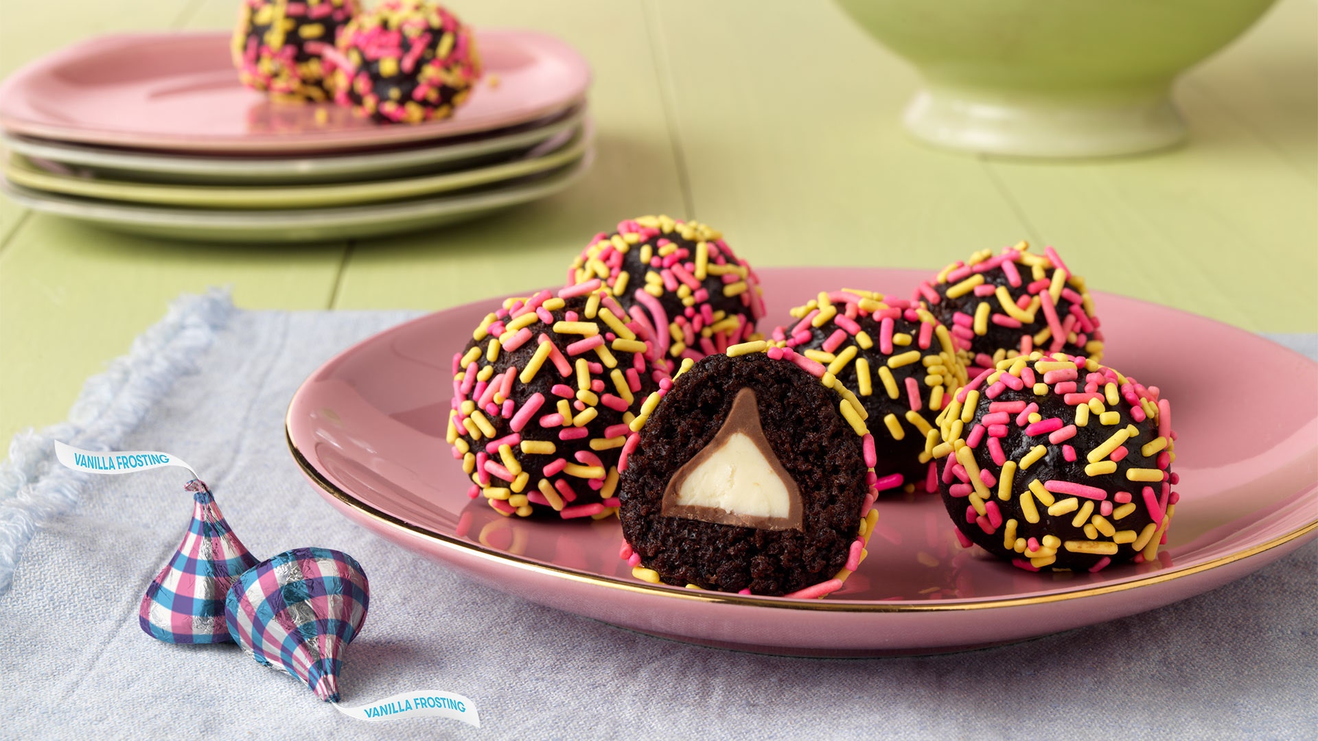 springtime frosting surprise brownie truffles