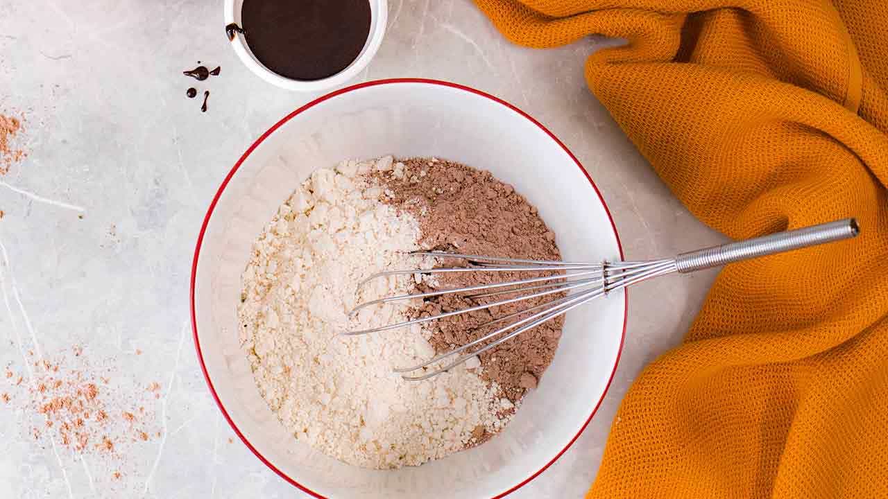 Brownie powder in a bowl