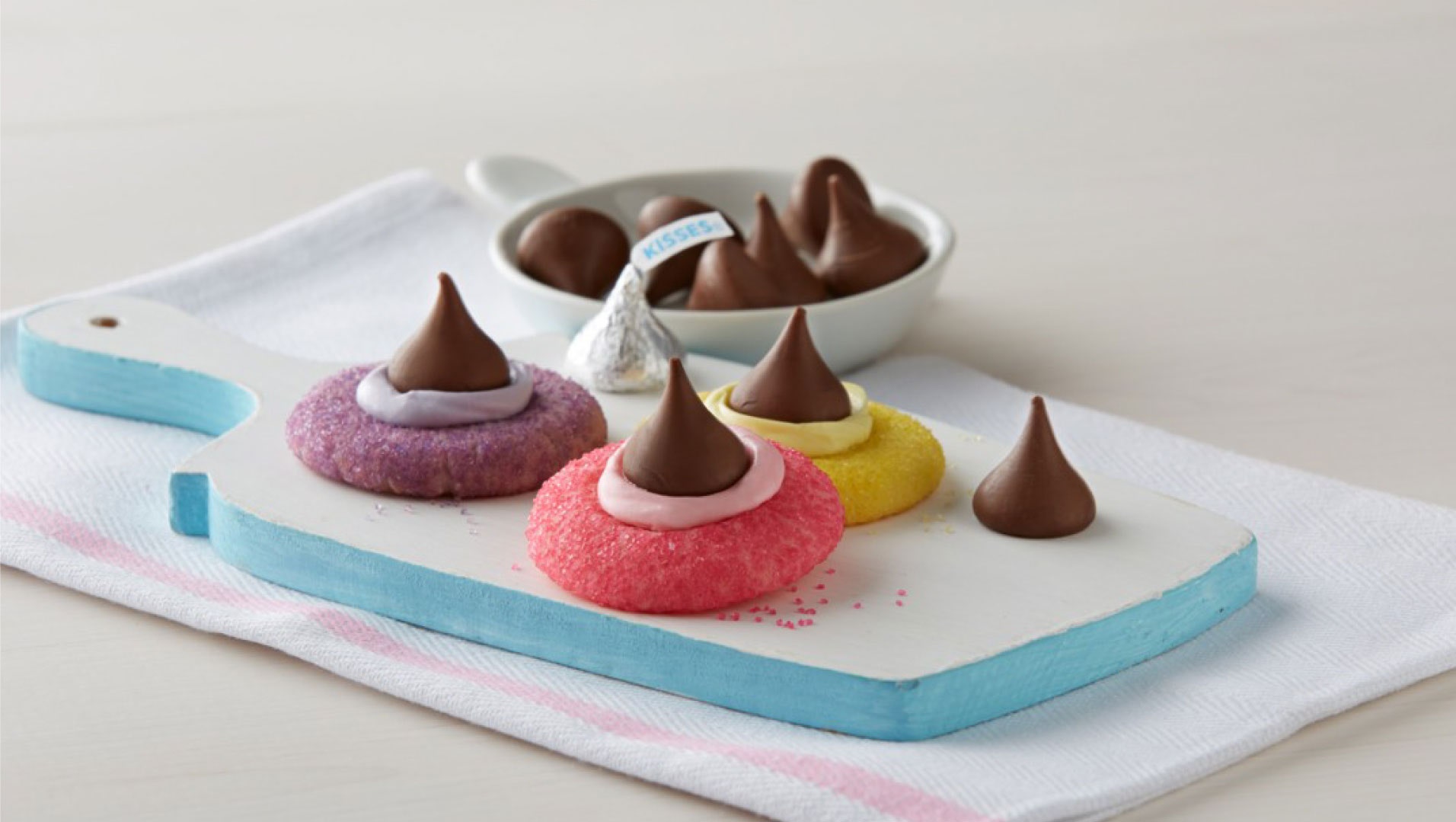 HERSHEY'S KISSES Springtime Thumbprint Cookies