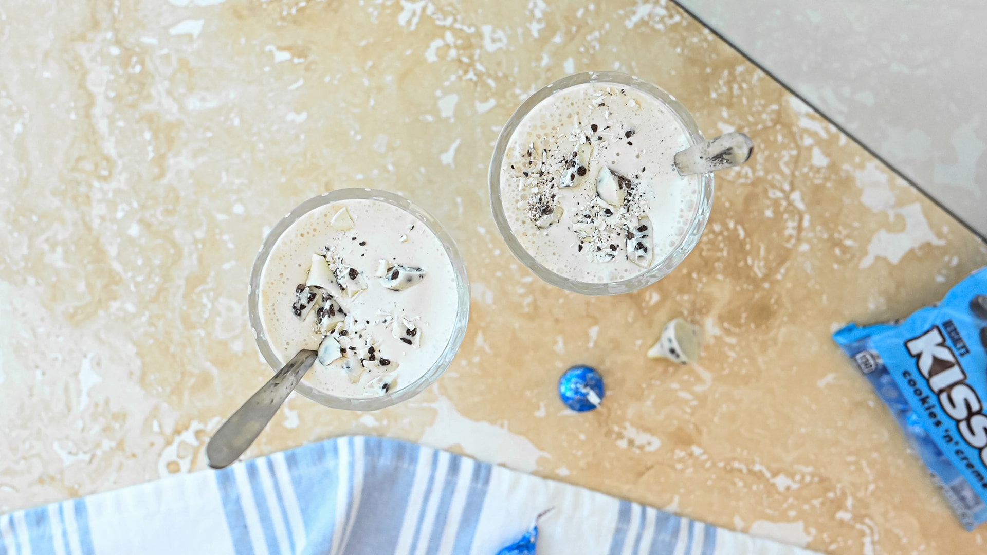 hersheys kisses used as milkshake topping