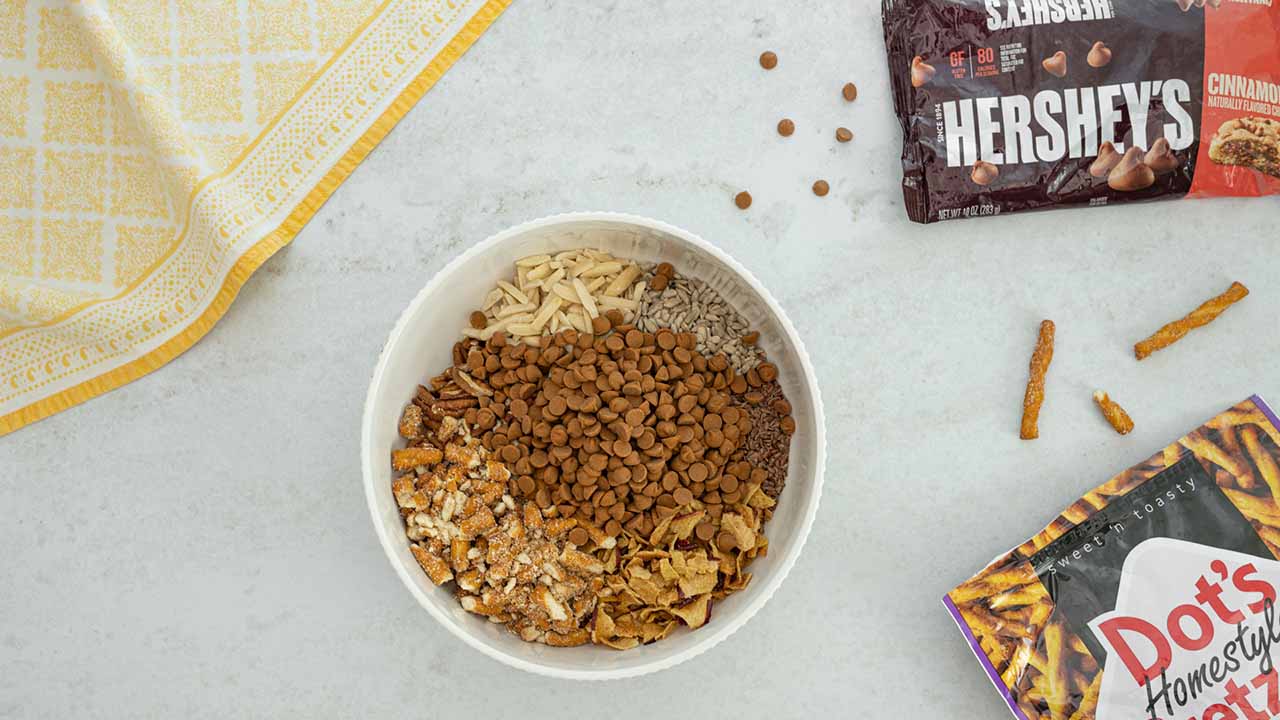 combining dry ingredients together in a large bowl