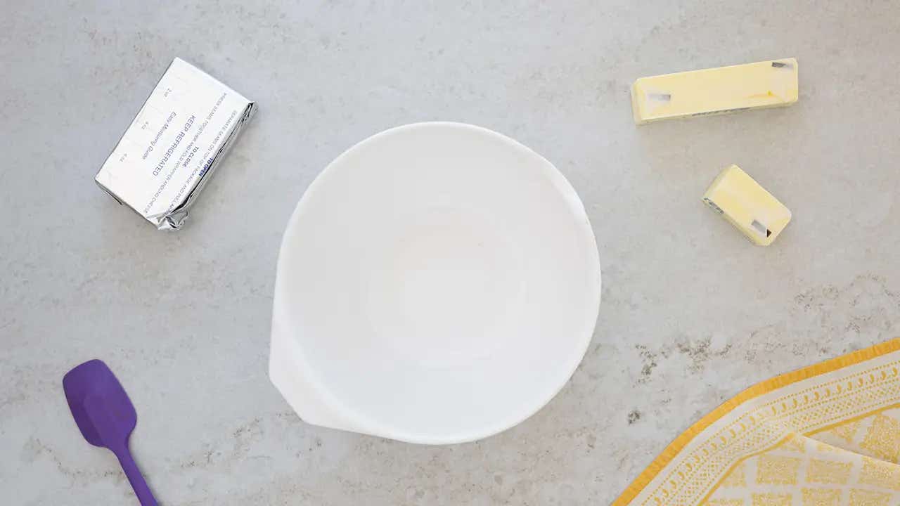 kitchen counter topped with recipe equipment and ingredients