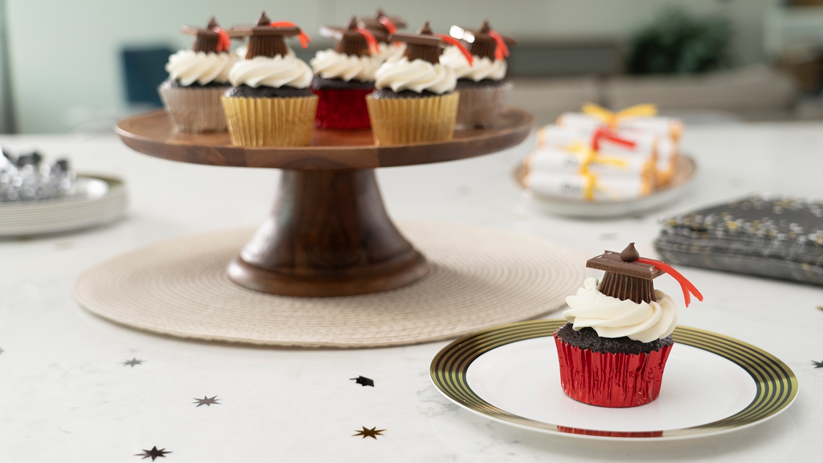 graduation cap cupcake topper