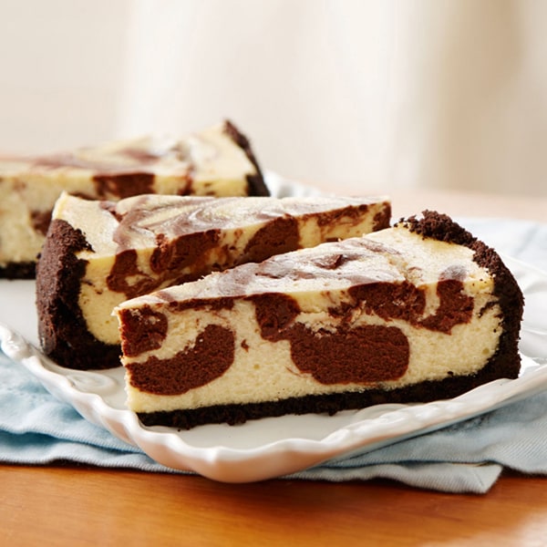 Swirled Cheesecake on a plate