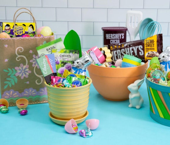 easter basket filled with treats