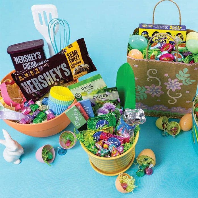Easter Candy and Eggs in the packing bags