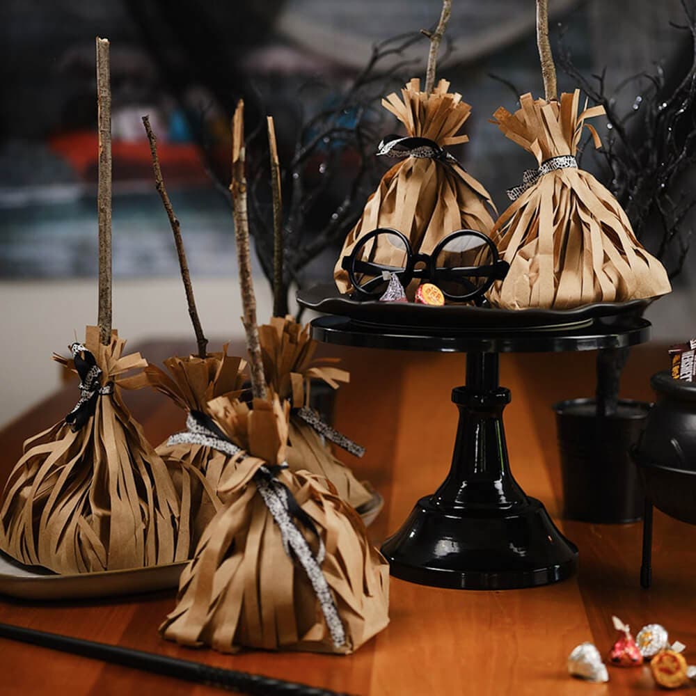 broom themed treat bags