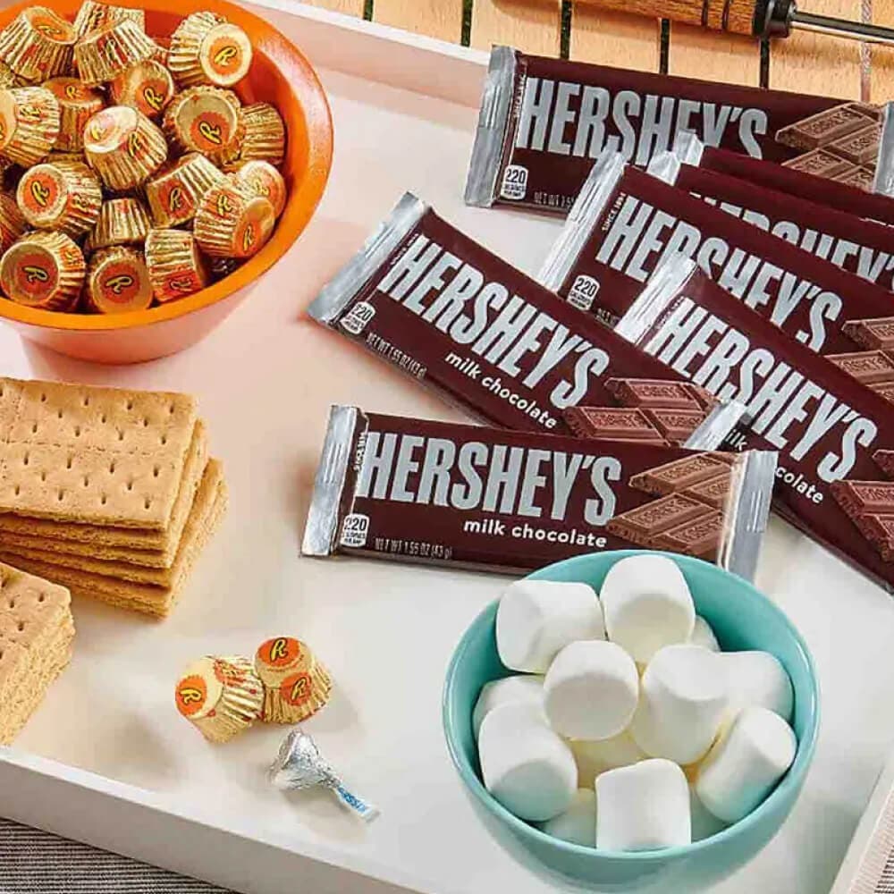 smores ingredients platter