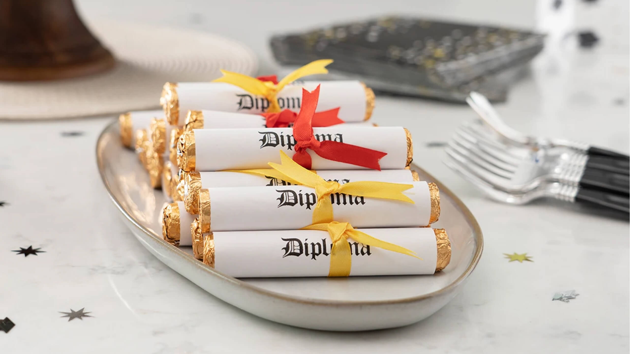 platter of candy diplomas