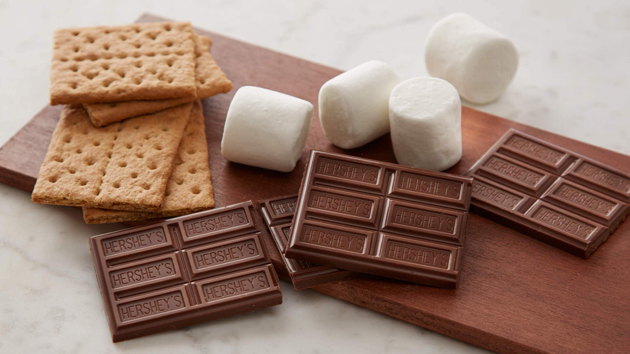tray of smores ingredients