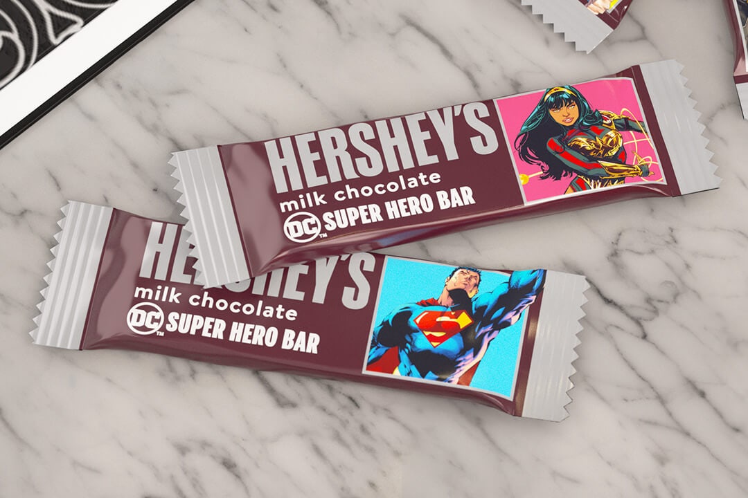 dc superhero hersheys milk chocolate candy bars