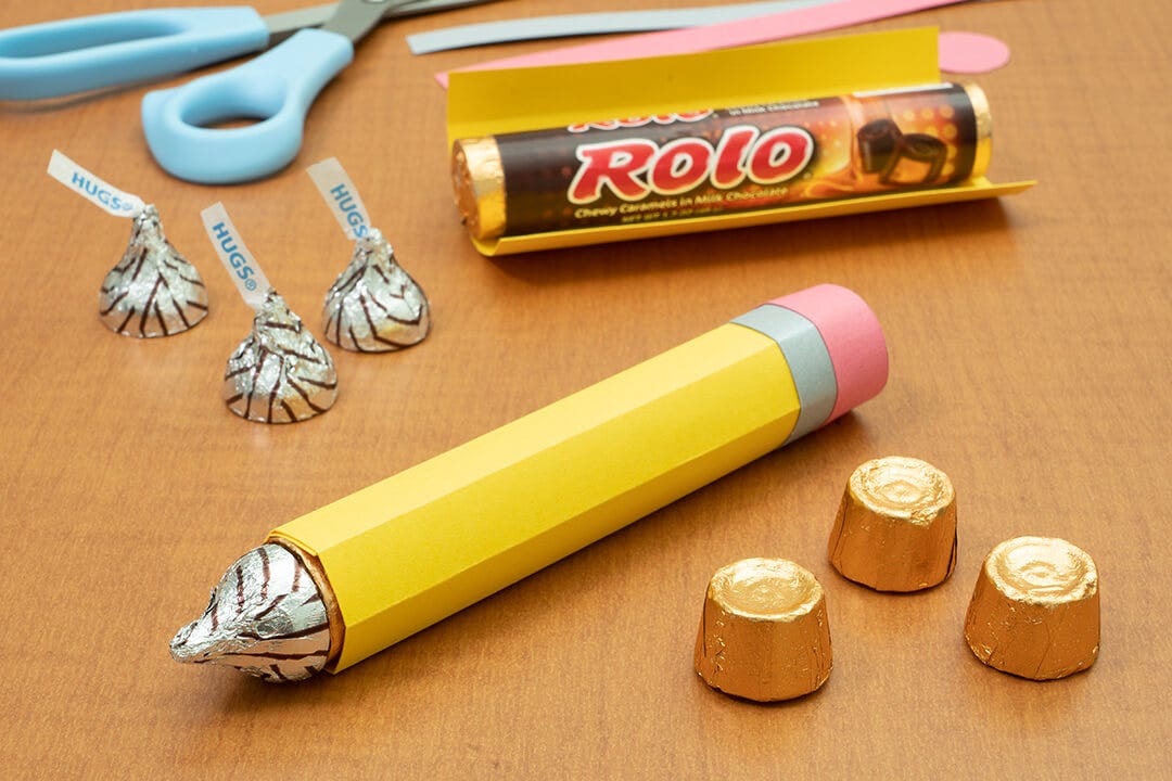 pencil craft made out of rolo candy