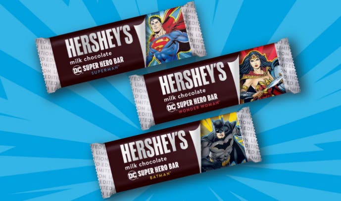 hersheys milk chocolate dc super hero candy bars