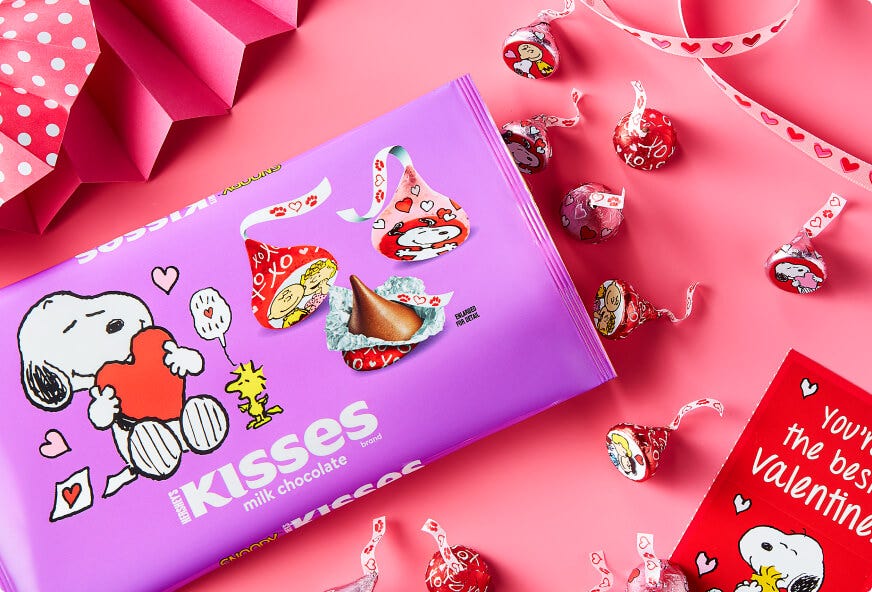 snoopy and friends branded hersheys kisses
