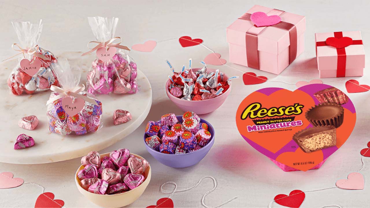 assorted hersheys valentines themed candies
