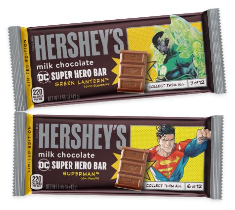 green lantern and superman superhero candy bar designs