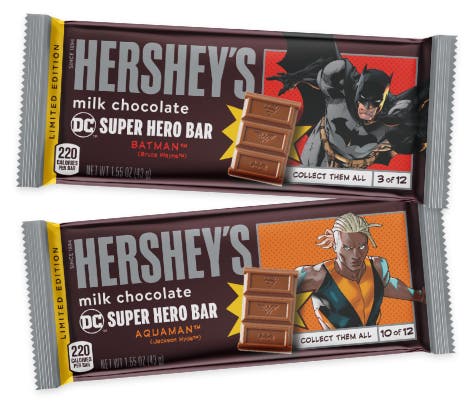aquaman and batman superhero candy bar designs