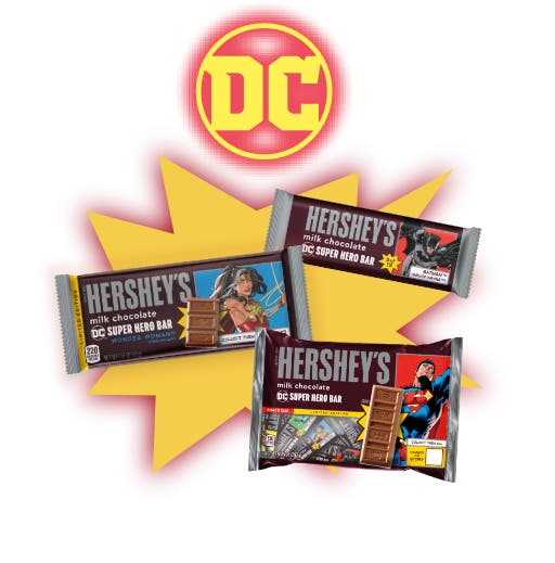 hersheys milk chocolate dc superhero candy bars