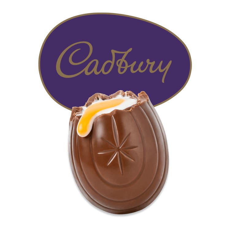 cadbury creme egg with a bit taken out of the top