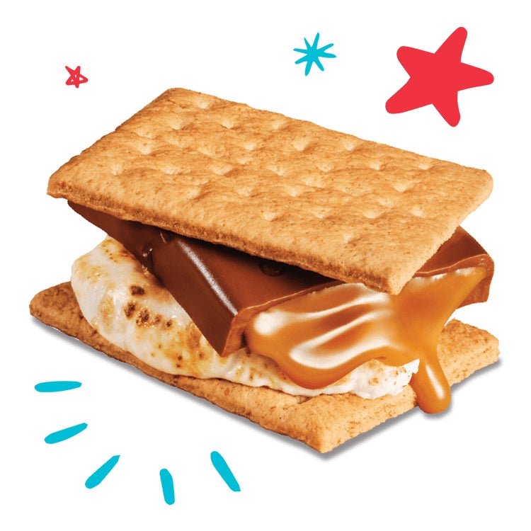 smore made with hersheys milk chocolate caramel candy bar