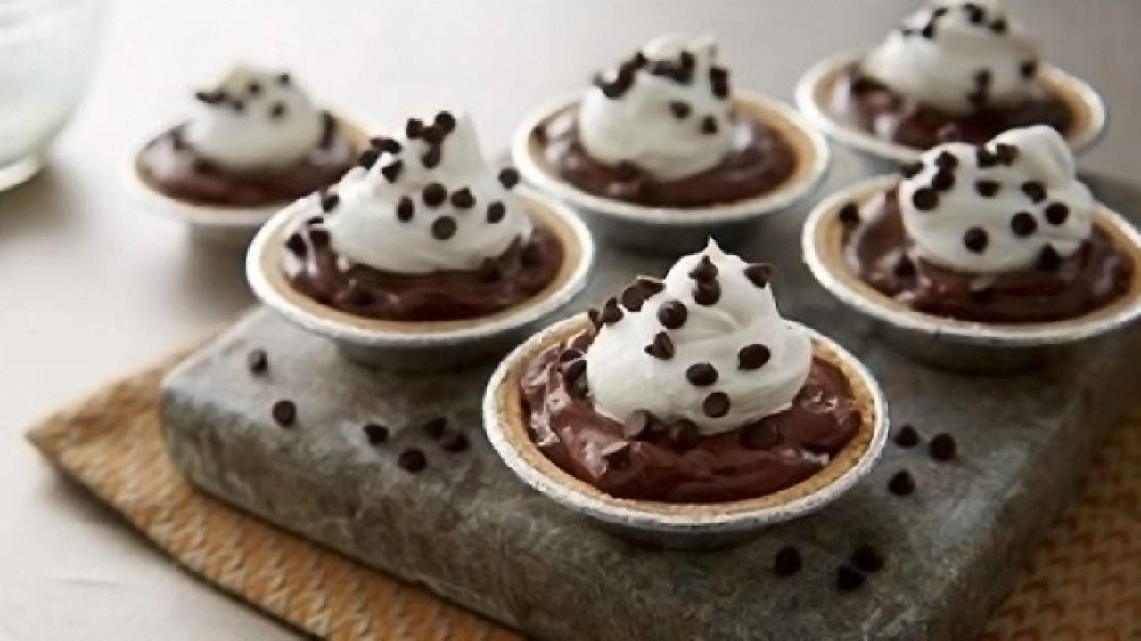 Hersheys Mini Chocolate Pies on a table