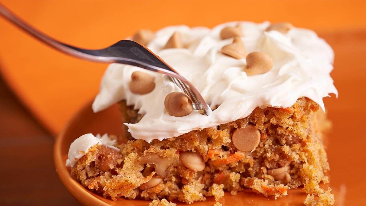 Carrot cake with Reese's peanut butter chips