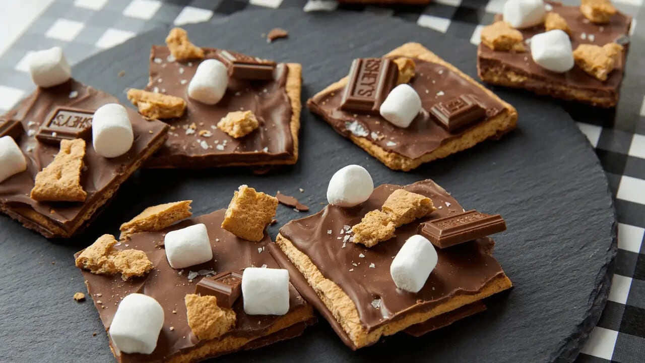 plate of smores bark