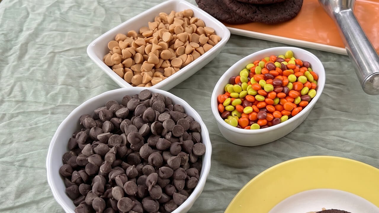 bowls of hershey candy toppings
