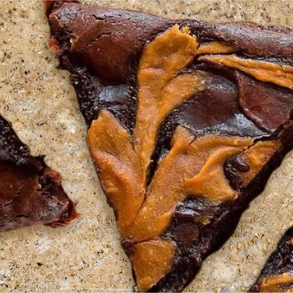chocolate pumpkin swirl brownie triangles