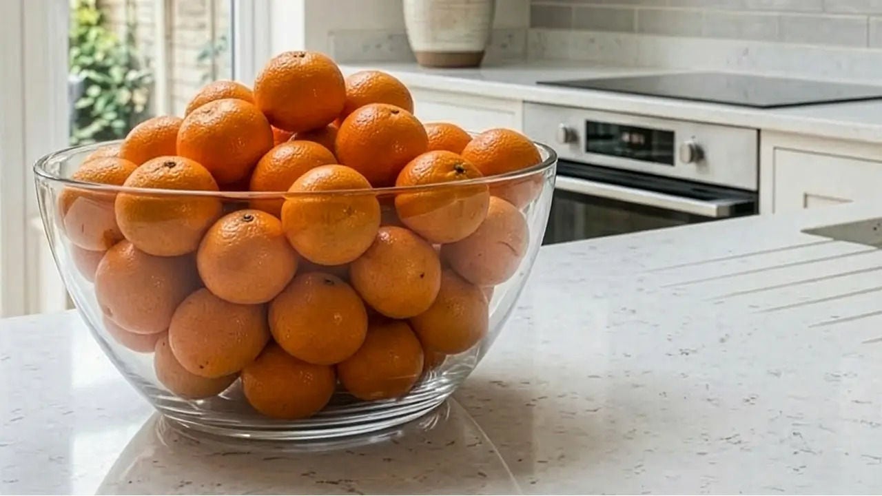 large bowl of clementines