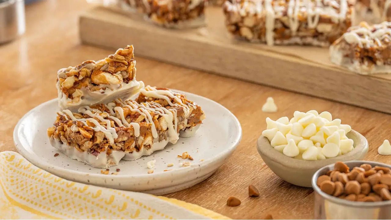 plate of granola bars