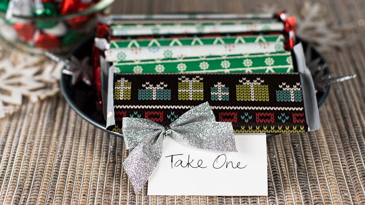 holiday gift wrapped hersheys candy bars