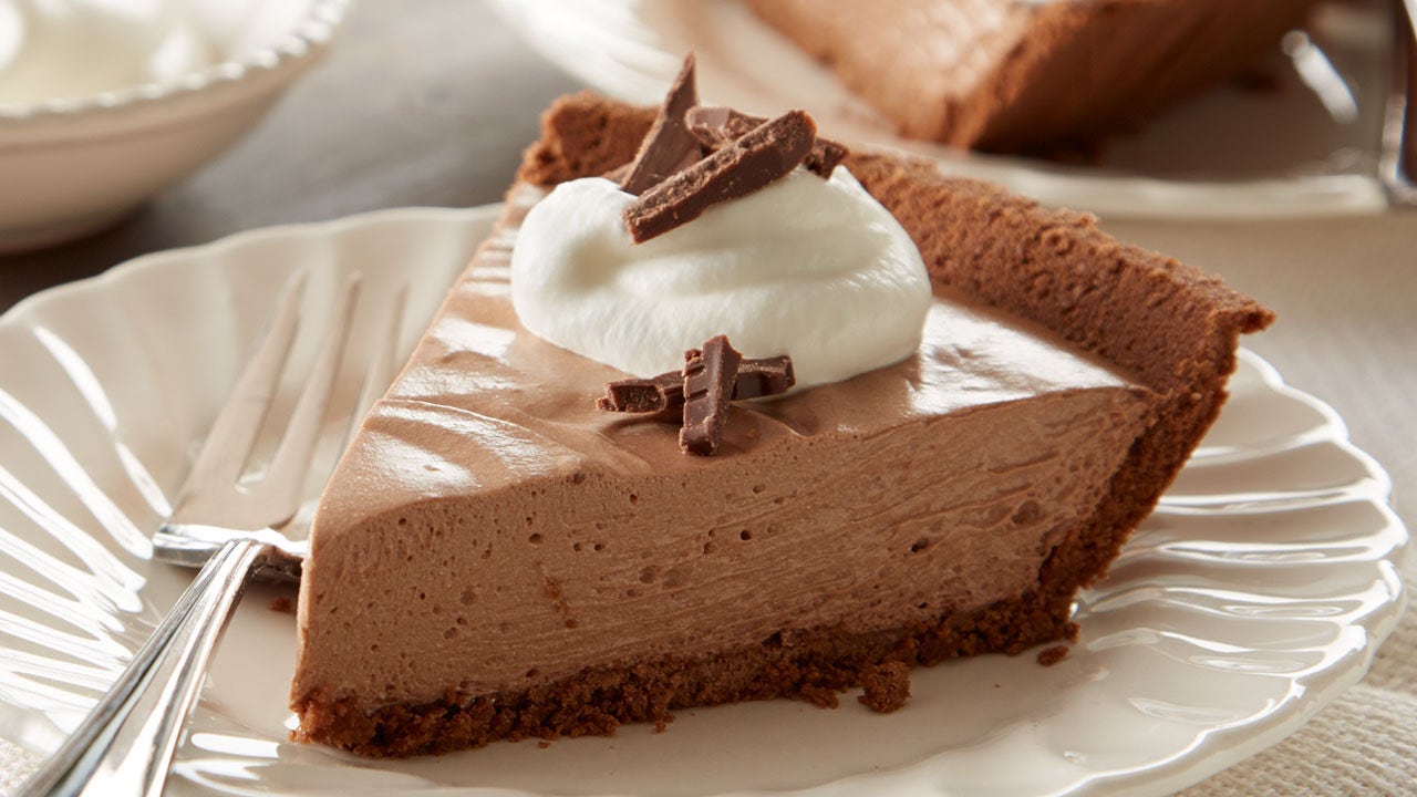 plated slice of hershey's bar pie