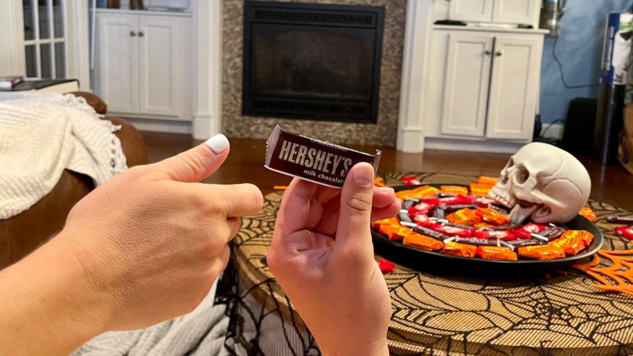 hershey snacks scattered on desk