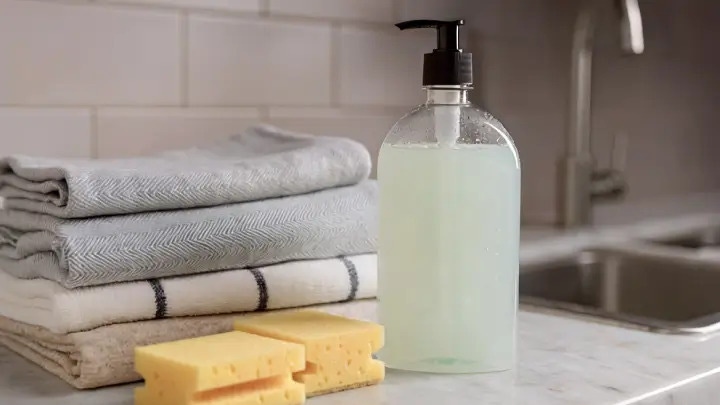 hand towels, sponges, and hand soap