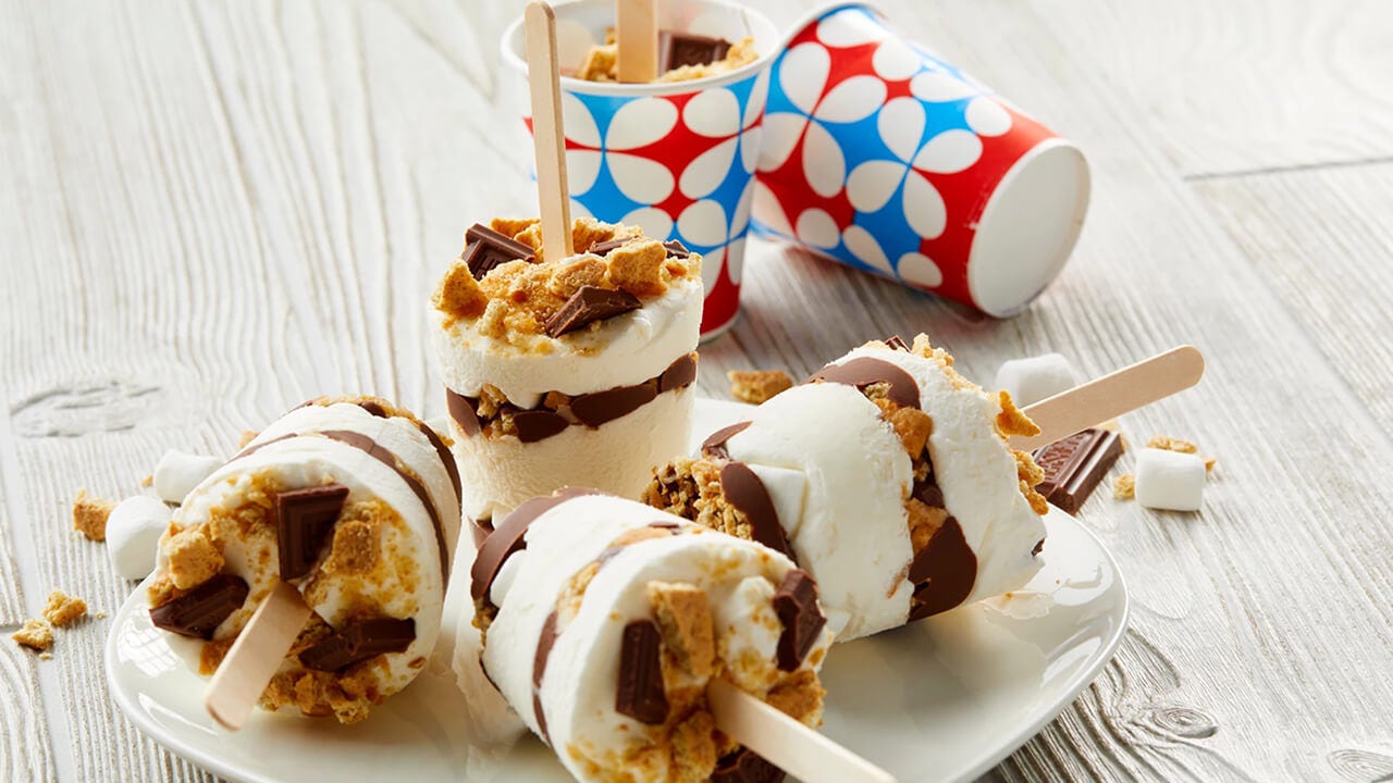 frozen smores pops