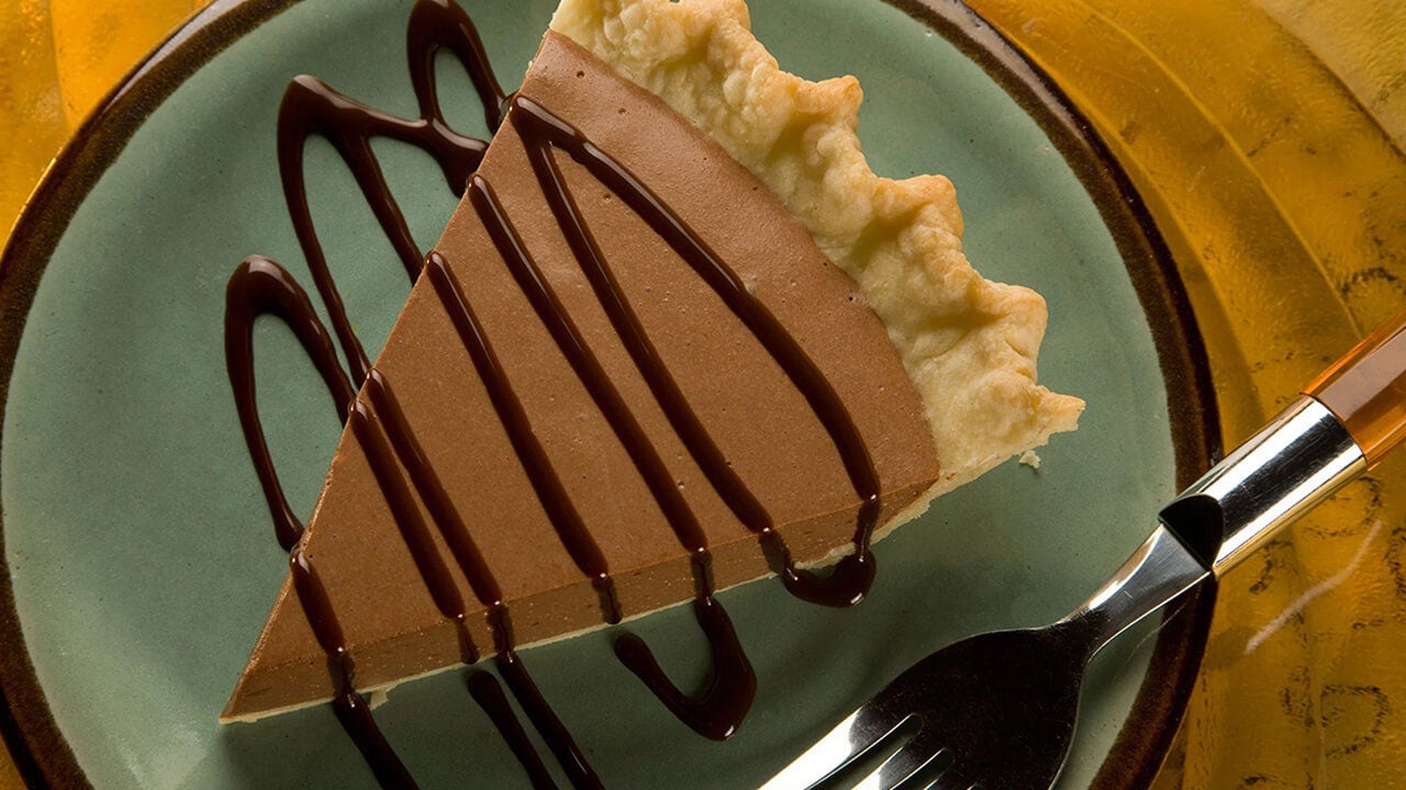slice of chocolate bavarian pie