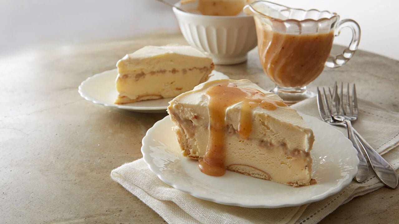 two plated slices of brickle ic pie