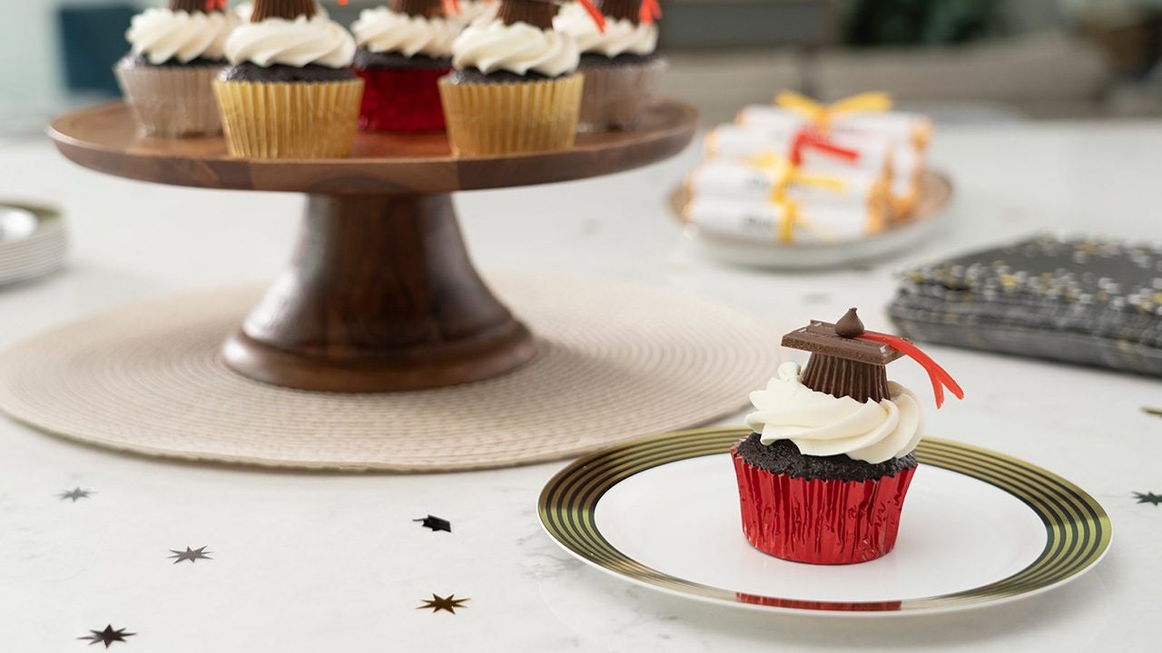 hersheys graduation cap cupcake toppers