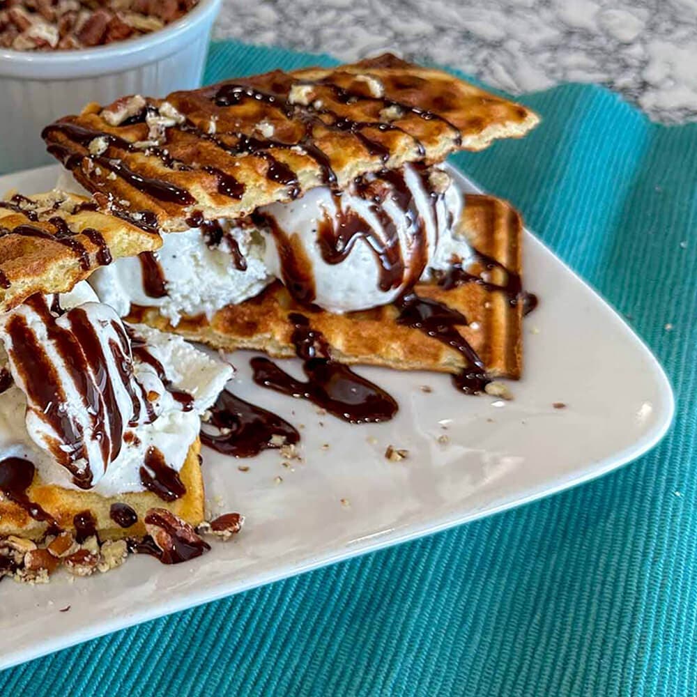 ice cream sandwiches with waffle cookies