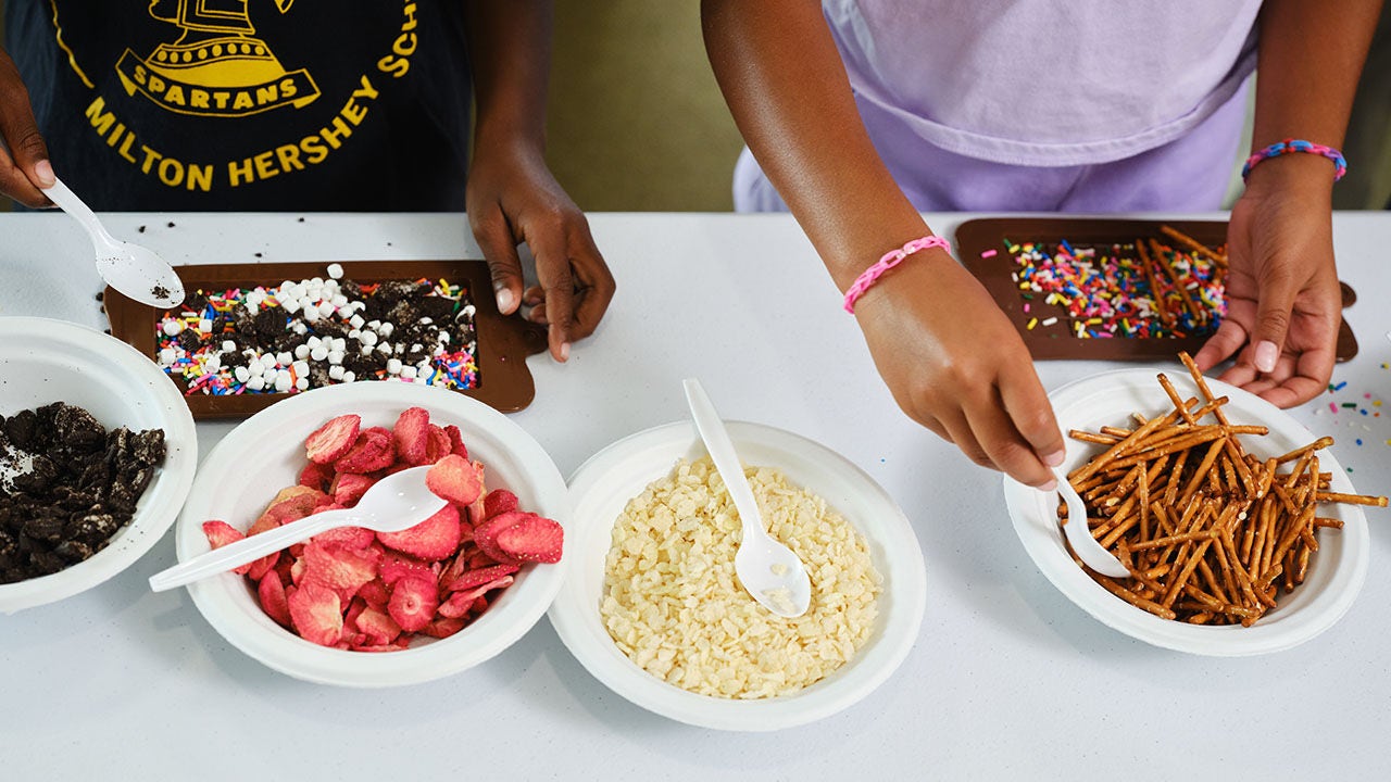 chocolate bar ingredient bowls