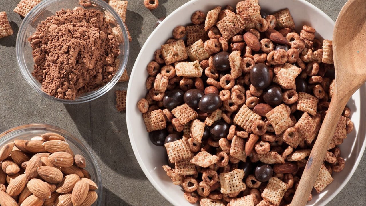 bowl of brookside snack mix